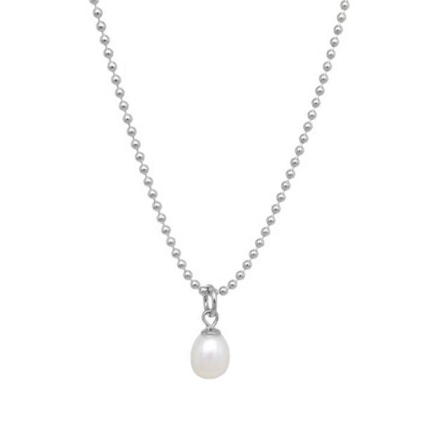Halskette Liv mit Anhänger Perle 7x6 mm Silber