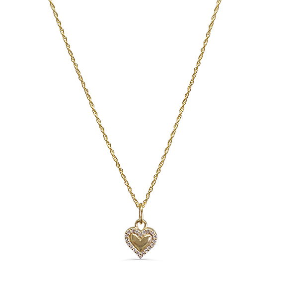 Halskette Ina Gold 42-45 cm Anhänger Herz Emma mit Zirkonia