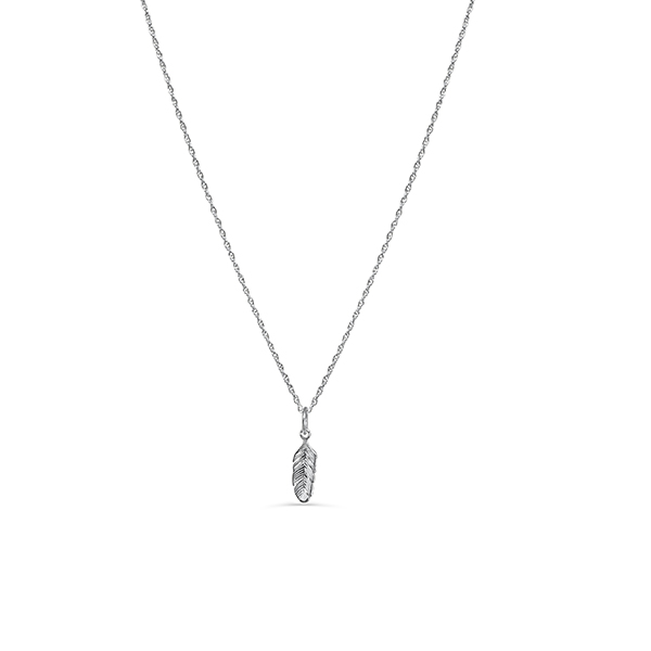 Halskette Ina Silber 42-45 cm Anhänger Feder 8 mm